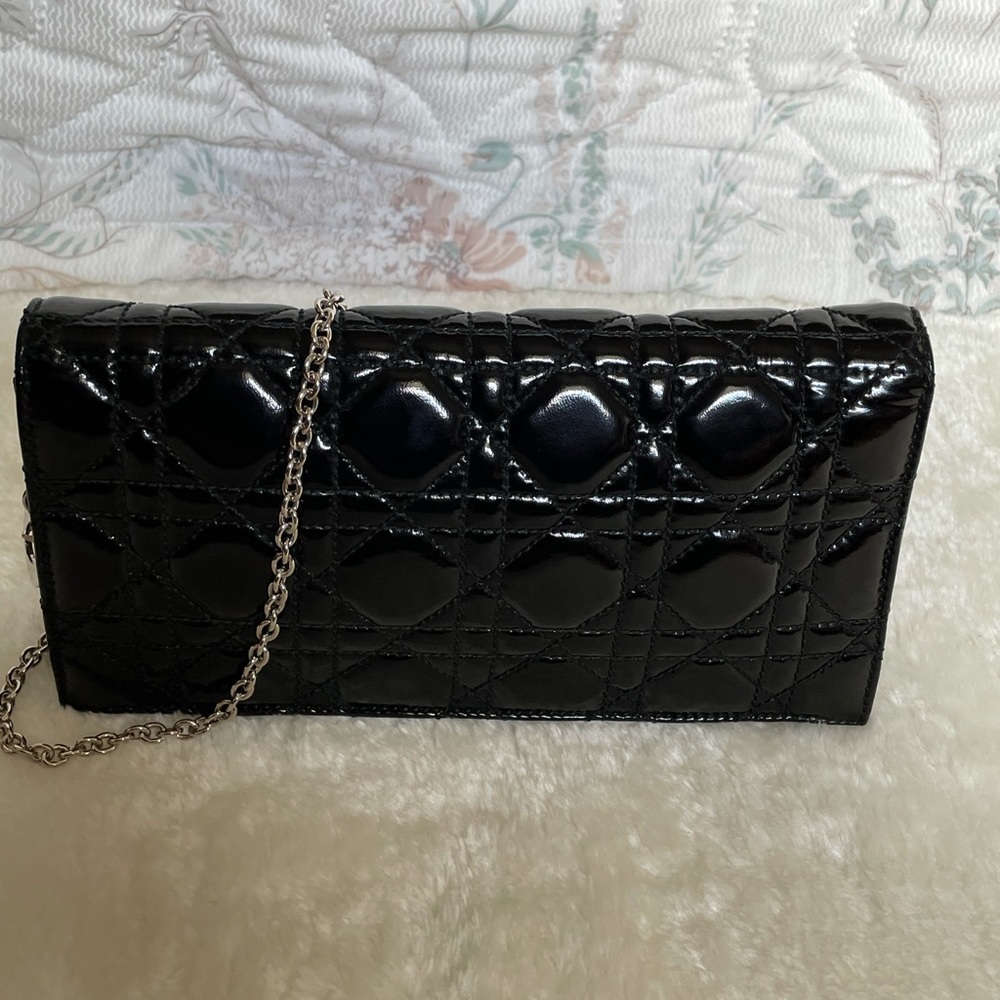 Dior Patent Cannage Rendezvous Chain Wallet - Picture 3 of 8
